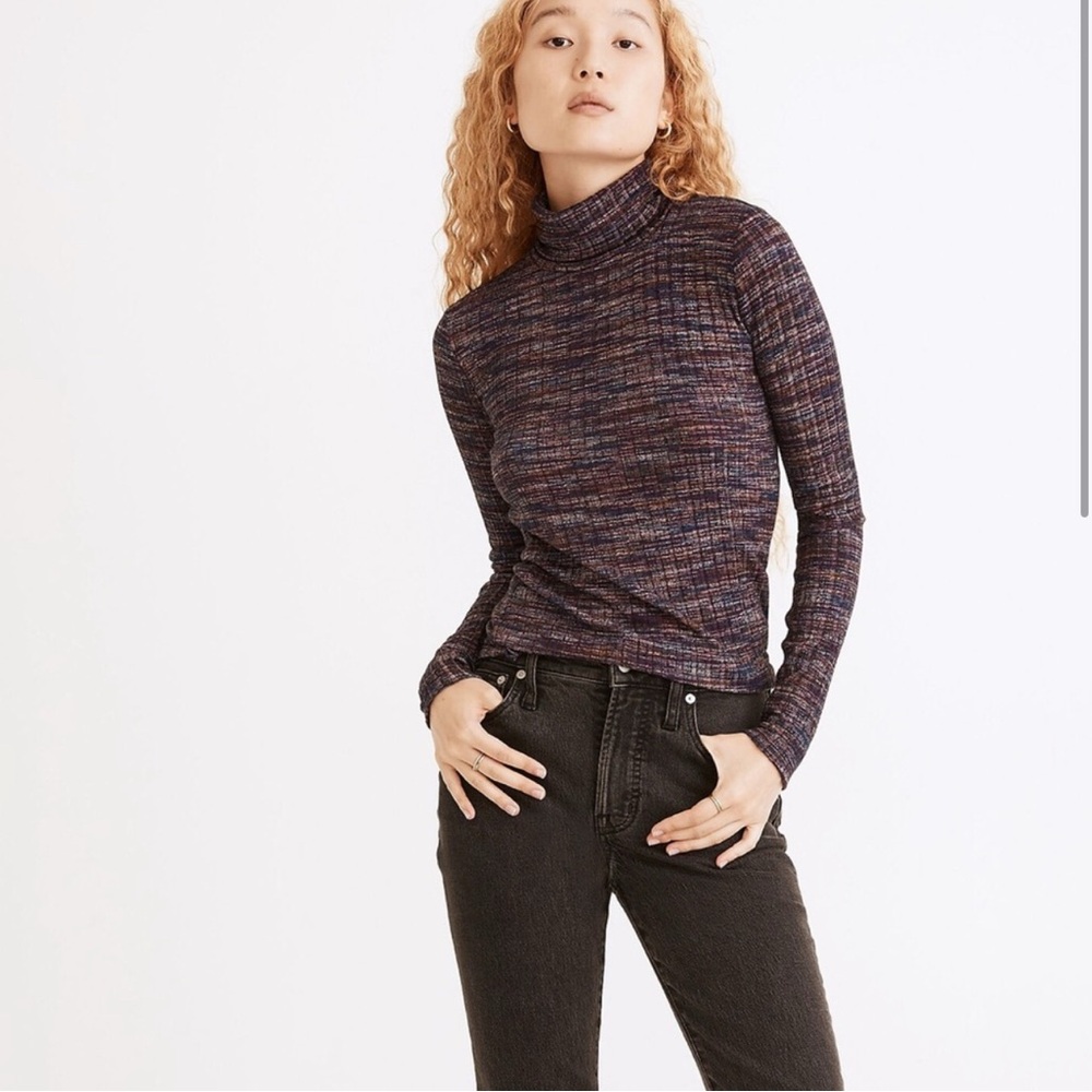 Madewell space-dyed ribbed turtleneck top